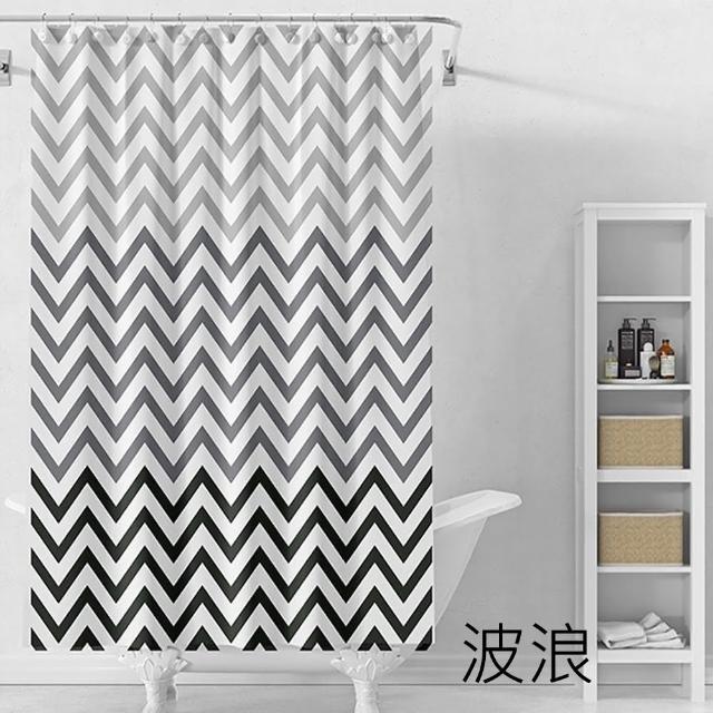 【WE CHAMP】時尚環保加長浴簾-180*200 cm(附贈掛環 防水防霉 尺寸加長)
