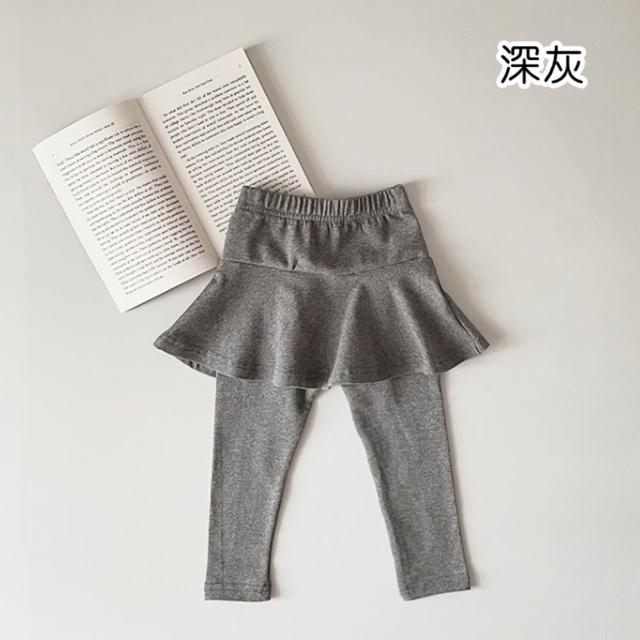 【橘魔法】經典原色薄棉假兩件 內搭褲裙(內搭褲 長褲 裙子 褲子 女童 兒童 童裝 中童)