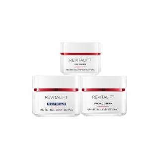 【LOREAL Paris 巴黎萊雅】活力緊緻A醇全套組_專研抗皺修護乳霜50ml+晚霜50ml+眼霜15ml(A醇PRO小臉霜)