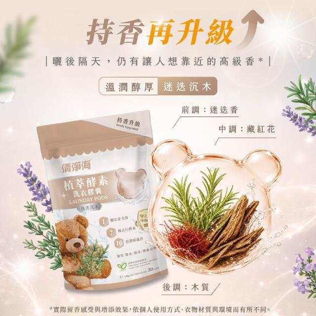 【清淨海】升級版 植萃酵素洗衣膠囊 小熊洗衣球6入組(持香升級 七大酵素 10倍濃縮)