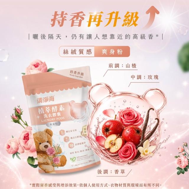 【清淨海】升級版 植萃酵素洗衣膠囊 小熊洗衣球6入組(持香升級 七大酵素 10倍濃縮)