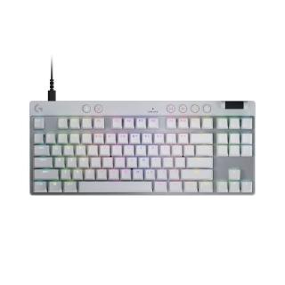 【Logitech G】PRO X TKL RAPID 磁性類比式鍵軸有線電競鍵盤(白色)