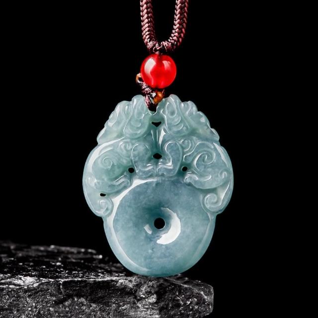 【MoonDy】繩項鍊 玉項鍊 招財項鍊 平安扣項鍊 吊墜 保平安 平安扣 翡翠項鍊 貔貅項鍊 避 