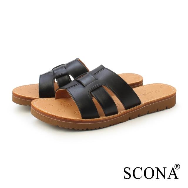 【SCONA 蘇格南】真皮舒適樂活涼拖鞋(四款任選)