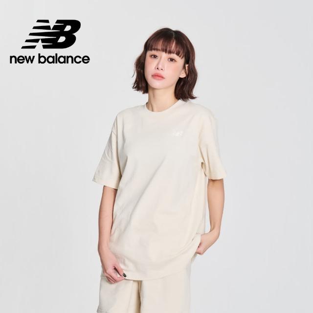 【NEW BALANCE】NB 刺繡LOGO短袖上衣_女性_灰/黑/杏_WT41501AHH_WT41501BK_WT41501LIN(美版 版型偏大)