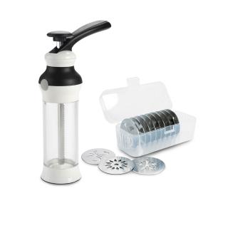 【OXO】手工餅乾擠壓器 附贈12款造型不鏽鋼模盤(加碼送 聖誕歡樂組模型盤/矽膠餅乾鏟 2選1)