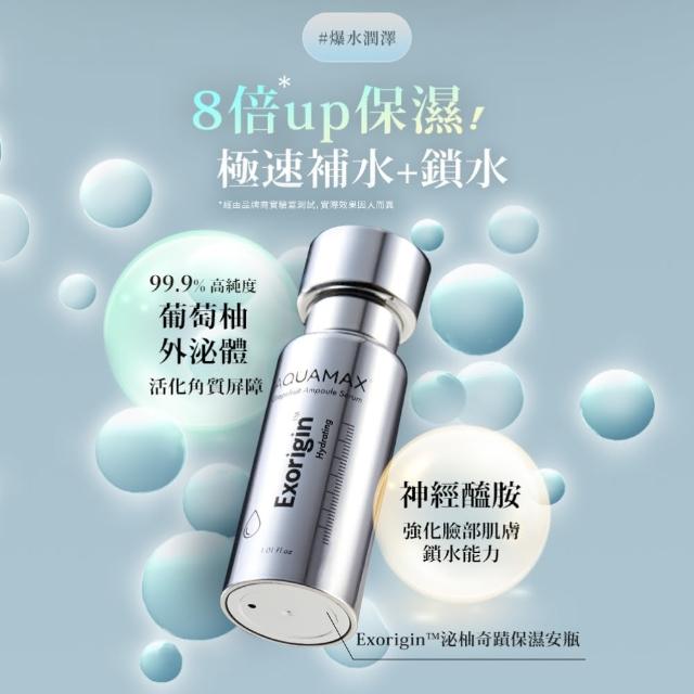 【AQUAMAX 奧科美氏】彈潤亮白全效保養組-美容儀+奇蹟柚光瓶(全效七合一/植泌體精華/葡萄柚植泌體)