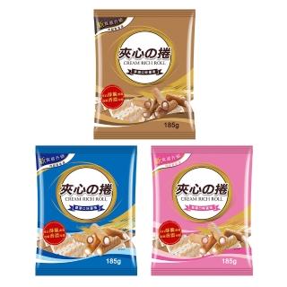 【旺旺】夾心酥捲 185g x10包(香草/拿鐵/草莓 3種口味)