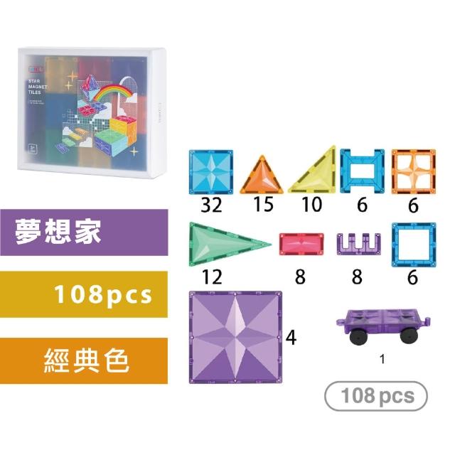 【MNTL】夢想家組合 Dreamer 磁力片 創意 STEAM玩具(108pcs)
