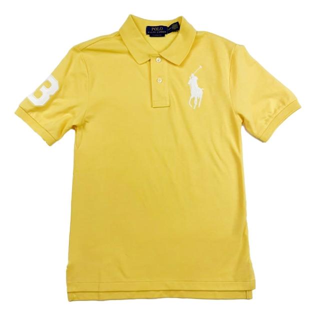 【RALPH LAUREN】ralph lauren polo 大馬 青年版 polo衫 馬球衫 拉夫勞倫 上衣 短袖(5660藍H%3黃BJ3)