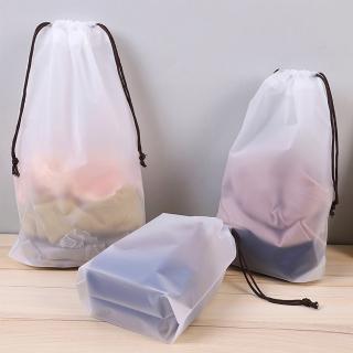 【JIAGO】磨砂防水透明束口袋 旅行分裝袋-12件組(小號x8+中號x8+大號x8)