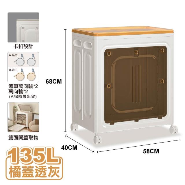 【ONE HOUSE】日蜜兒大容量側開附輪收納箱_任選(收納櫃 /置物箱/衣物收納/摺疊收納箱)