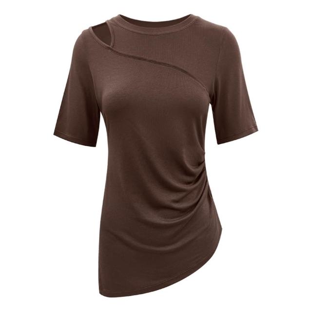 【巴黎精品】極速出貨 瑜珈服短袖運動服運動上衣跑步背心修身顯瘦瑜伽服(吸濕排汗女上衣3色v1ax12 2D)