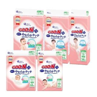 【GOO.N】日本大王境內版柔觸肌 黏貼型紙尿褲NB-XL