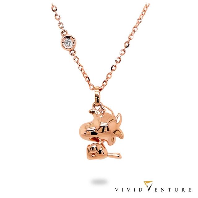 【Vividventure 亞帝芬奇】99狂購限定 情人 禮物 史努比 14K 3分 天然鑽石 項鍊 金色低語(SNOOPY聯名)