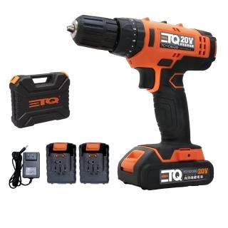 【ETQ USA】20V鋰電衝擊電鑽雙電組(T01DD202B)