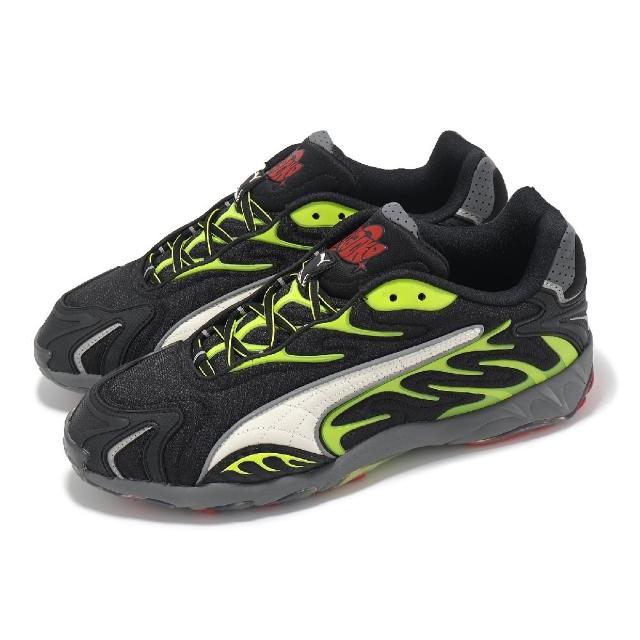 【PUMA】x A$AP Rocky 聯名休閒鞋 Inhale Mesh 男鞋 黑 綠 火焰(402459-01)