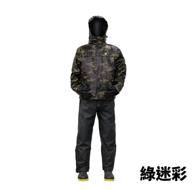 【RONIN 獵漁人】LUKIH 防水防寒迷彩套裝 雙色 釣魚套裝(防水雨衣組 兩件式雨衣 青蛙裝 冬季工作服)