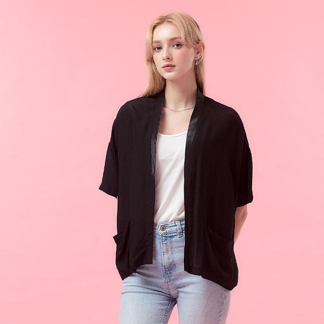 【ICHE 衣哲】Cop.Copine法式輕盈嫘縈寬鬆短袖罩衫外套