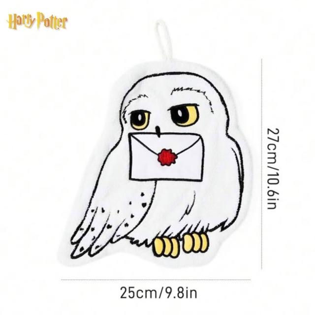 【Harry Potter 哈利波特】正版周邊葛來分多學院長袍嘿美貓頭鷹造型擦手巾毛巾(女友男友兒童交換聖誕禮物)