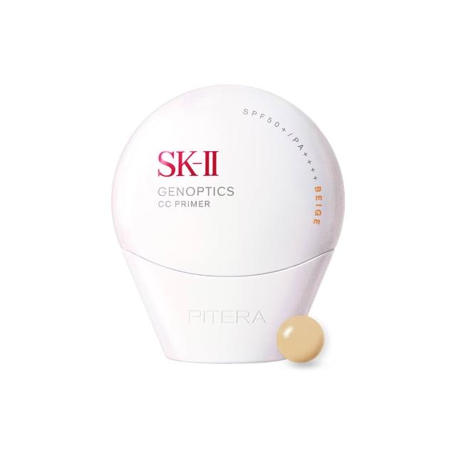【SK-II】官方直營 光蘊輕透CC霜30g雙入組(自然膚或玫瑰粉或校色綠/防曬小白球/SPF50+)