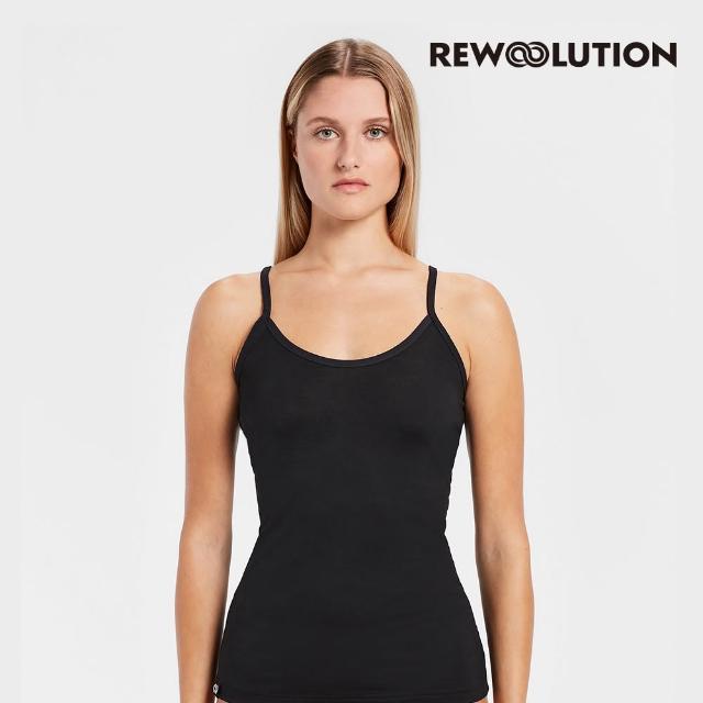 【Rewoolution】女 DREW 140g背心[黑色]EB1WU50595(羊毛衣 背心 細肩背心 內搭衣)