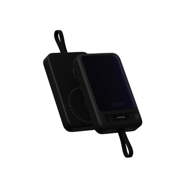 【Acer 宏碁】POT-477 10000mAh自帶TYPE-C線行動電源(行動電源 無線充電 自帶支架)
