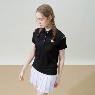 【ELLE ACTIVE】女款 休閒剪接短袖POLO衫-黑色(EA25S2W1104#99)