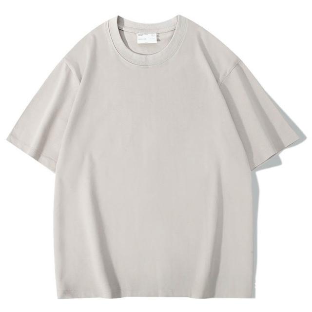 【MoonDy】T恤 260G雙紗重磅短袖 全棉T恤 衣服 短袖上衣 大碼 上衣 純色上衣 落肩 寬鬆 打