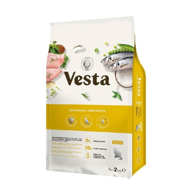 【Vesta 維斯塔】無穀皮毛保健配方 2kg 成幼貓雞+魚/成貓三種魚/老貓雞肉(皮毛保健 無穀 幼貓 成貓 熟齡貓)