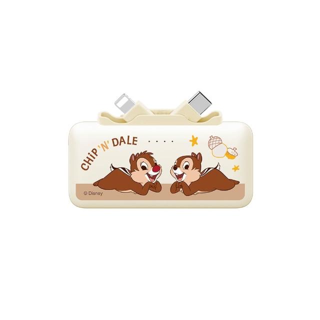 【Disney 迪士尼】雙頭快充口袋行動電源 5000mAh_18.25Wh(PDN-011B/三眼怪/史迪奇/奇奇蒂蒂)