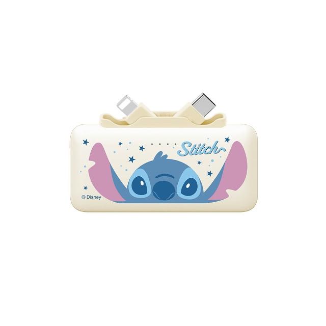 【Disney 迪士尼】雙頭快充口袋行動電源 5000mAh_18.25Wh(PDN-011B/三眼怪/史迪奇/奇奇蒂蒂)