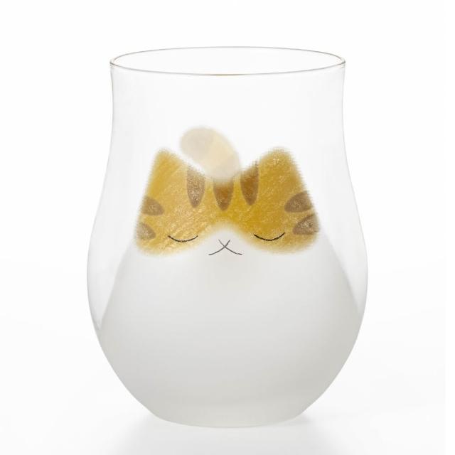 【ADERIA】日本製貓咪玻璃杯 340ml 3款任選1入 三花貓杯 橘貓杯 乳牛貓杯(玻璃杯 貓杯 日本杯 玻璃杯禮盒)