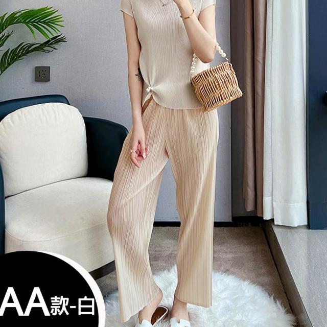 【K.W.】MOMO限定秋新品義式貴族Chill搭配三宅風皺褶摺衣中大尺碼外套/寛褲/裙(褶皺外套  風衣外套 寛褲 )