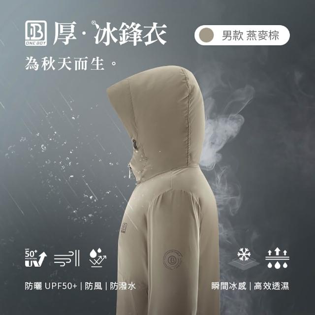 【ONE BOY】防風防潑水UPF50+防曬冰感A+級機能透氣厚冰鋒衣(N240068)