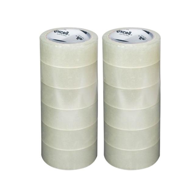 【Excell.tw】超厚超透明_封箱膠帶_50M_12入(透明膠帶_50M)