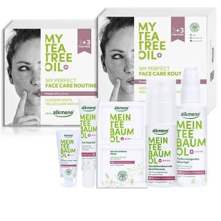 即期品【德國alkmene】買1送1茶樹臉部清潔保養6件(限量禮盒組-潔顏+面霜+抗痘精華+去角質+泥膜)