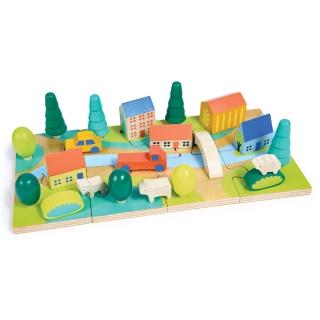 【mentari】小小城鎮建構組(木製玩具/建構遊戲/拼圖)