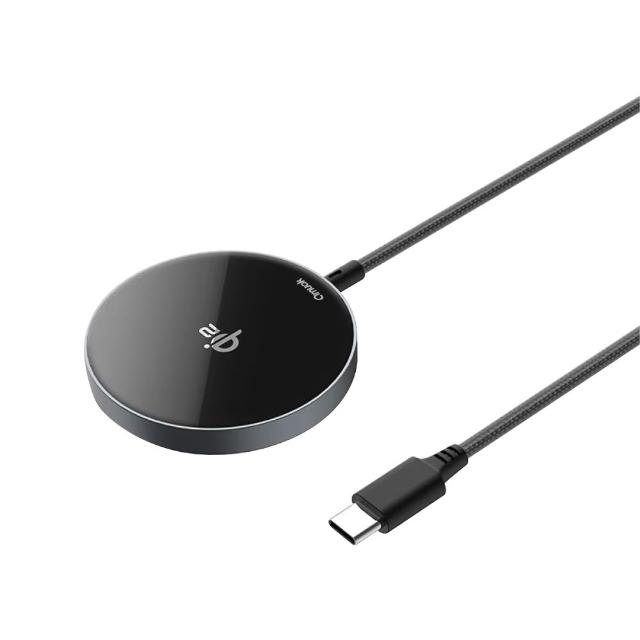 【amuok】Qi2極簡mini 磁吸無線充電器 自帶線款(MagSafe 磁吸充電盤 磁吸式充電盤)