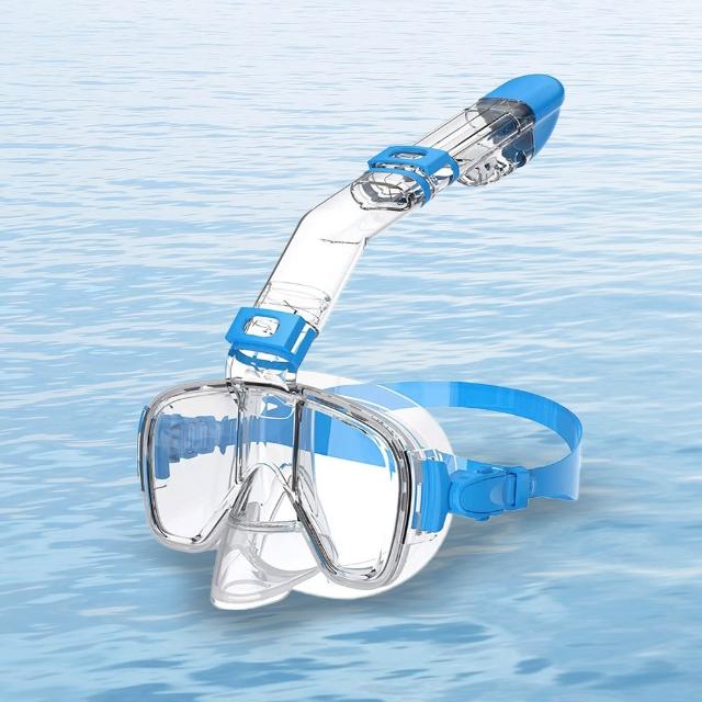 【MINT嚴選】一體式潛水面罩組 防霧浮潛面鏡 可拆式呼吸管 可外裝鏡頭(浮潛面罩 潛水面罩 潛水裝備)