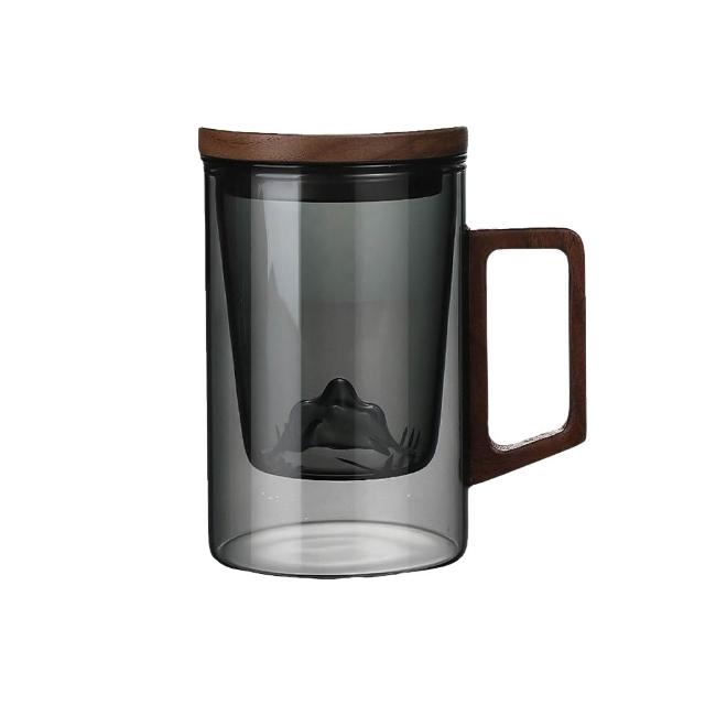 【South Life】日式泡茶三件杯 觀山杯(茶水分離泡茶杯 玻璃泡茶杯 茶具 玻璃茶壺 泡茶組 日式茶杯 玻璃杯)