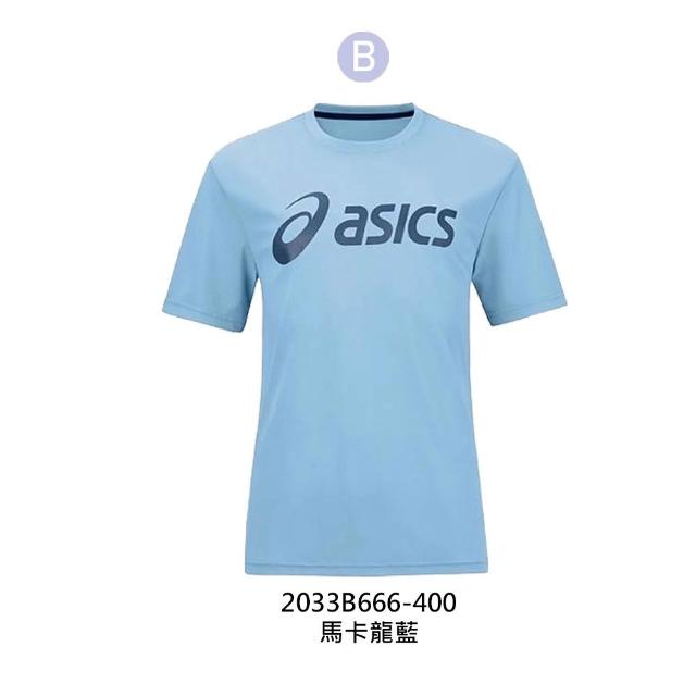 【asics 亞瑟士】男女款短袖T恤-台灣製 吸濕排汗 慢跑 運動 上衣 亞瑟士(2033B666-001 2033B666-400)