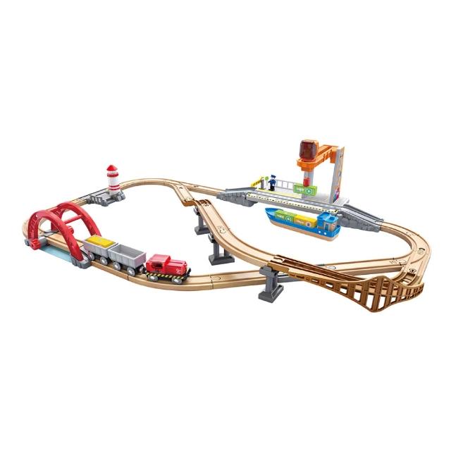 【Hape】火車軌道組合/火星探索/港口運輸(2款選擇/軌道遊戲/軌道車/家家酒/木製玩具/木頭玩具)