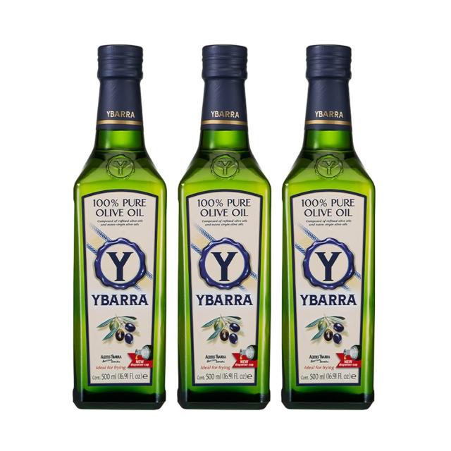 【YBARRA】益百萊 西班牙純橄欖油 Pure Olive Oil(500mlx3瓶/玻璃瓶裝/雙10限定)