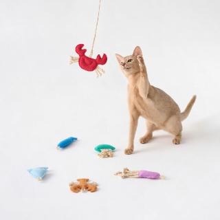 【MUJI 無印良品】限定/貓用玩具/逗貓棒/海洋生物(蝦/螃蟹)