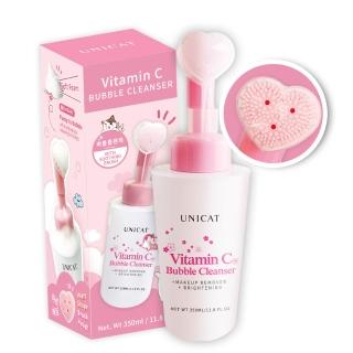 【UNICAT 變臉貓】維他命C洗顏卸妝泡泡慕斯 350ml/盒(附柔膚潔面刷 洗臉慕斯)