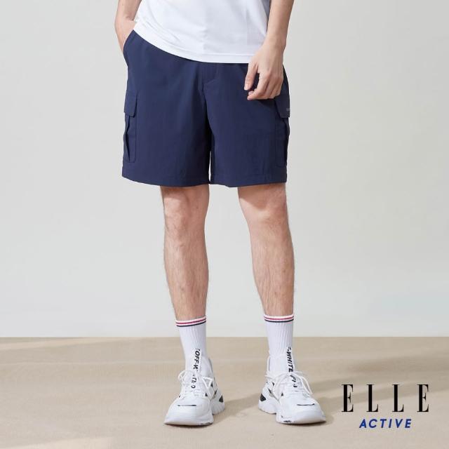 【ELLE ACTIVE】男款 快乾多口袋機能短褲-深藍色(EA25S2M3001#39)