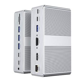 【ANTIAN】13合1 多功能桌面立式HUB轉接器 USB集線器 Mac筆電HDMI轉換器 千兆網絡轉接頭