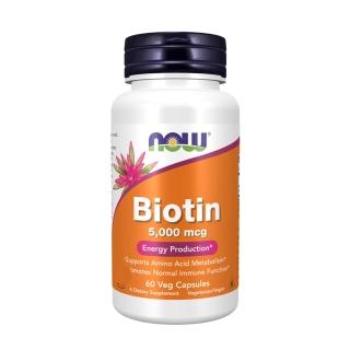 【NOW 娜奧】生物素 5000mcg 植物膠囊(60顆*2入)