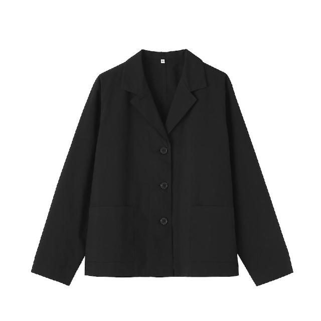 【MUJI 無印良品】女速乾平織布襯衫式外套(黑色/暗藍/深棕)